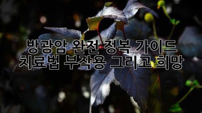 방광암 완전 정복 가이드: 치료법, 부작용, 그리고 희망